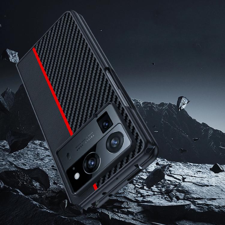For Tecno Phantom V Fold2 Ultra-thin Carbon Fiber Texture Printing Phone Case