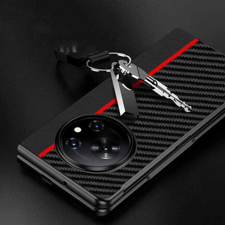For Tecno Phantom V Fold Ultra-thin Carbon Fiber Texture Printing Phone Case