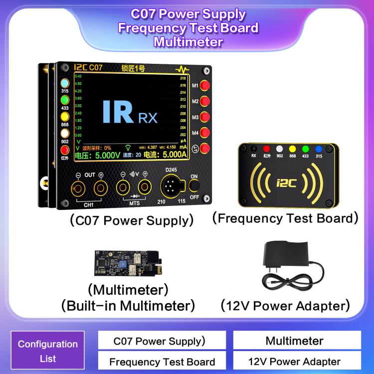 i2C C07 Locksmith No.1 Remote Control Frequency Tester Multimeter, Plug: EU Plug
