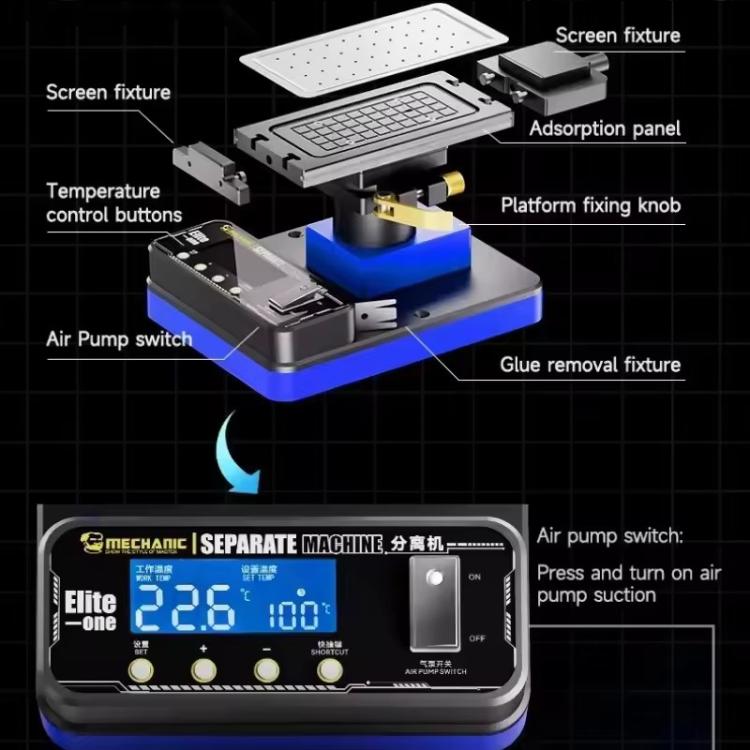 Mechanic Elite One 360 Rotating Screen Separate Machine Built-in Vacuum Pump, Plug:EU Plug