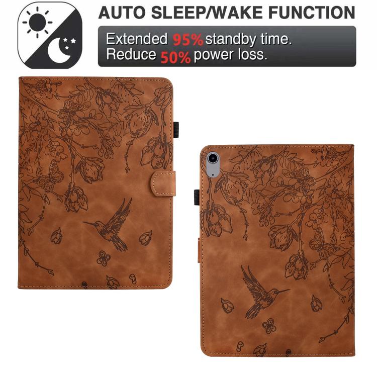 For Xiaomi Redmi Pad 2 Flowers and Bird Embossed Smart Leather Tablet Case