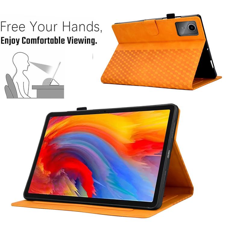 For Lenovo Xiaoxin Pad 11 2025 Rhombus Embossed Leather Smart Tablet Case