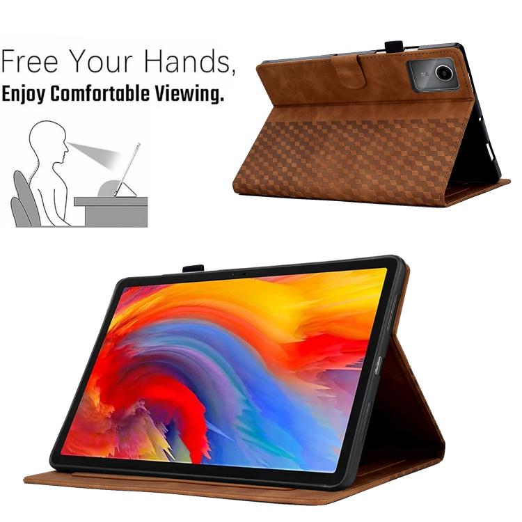 For Lenovo Xiaoxin Pad 11 2025 Rhombus Embossed Leather Smart Tablet Case