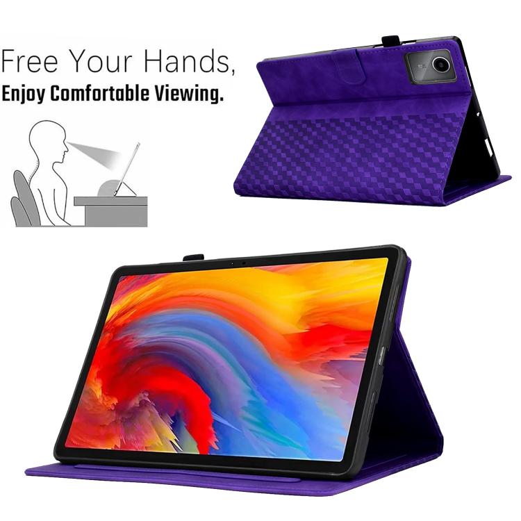 For Lenovo Xiaoxin Pad 11 2025 Rhombus Embossed Leather Smart Tablet Case