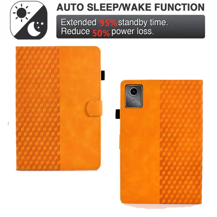 For Lenovo Xiaoxin Pad 12.1 2025 Rhombus Embossed Leather Smart Tablet Case