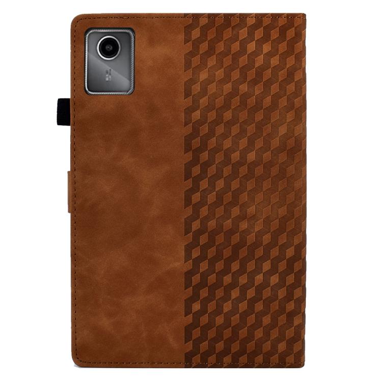 For Lenovo Xiaoxin Pad 12.1 2025 Rhombus Embossed Leather Smart Tablet Case