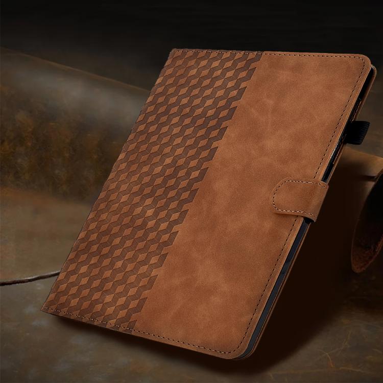 For Lenovo Xiaoxin Pad 12.1 2025 Rhombus Embossed Leather Smart Tablet Case