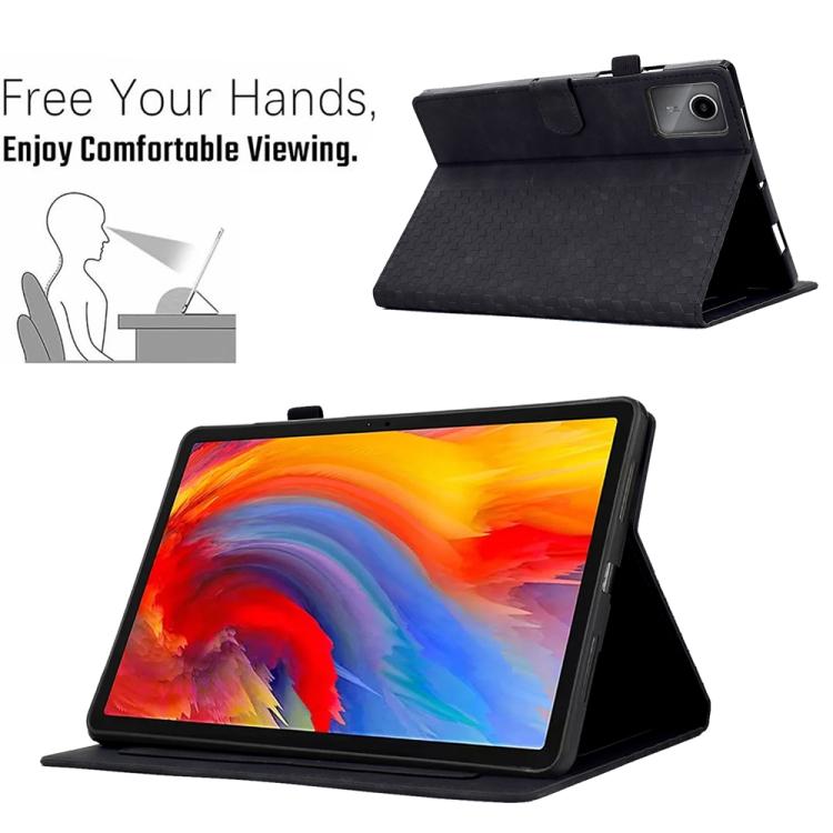 For Lenovo Xiaoxin Pad 12.1 2025 Rhombus Embossed Leather Smart Tablet Case
