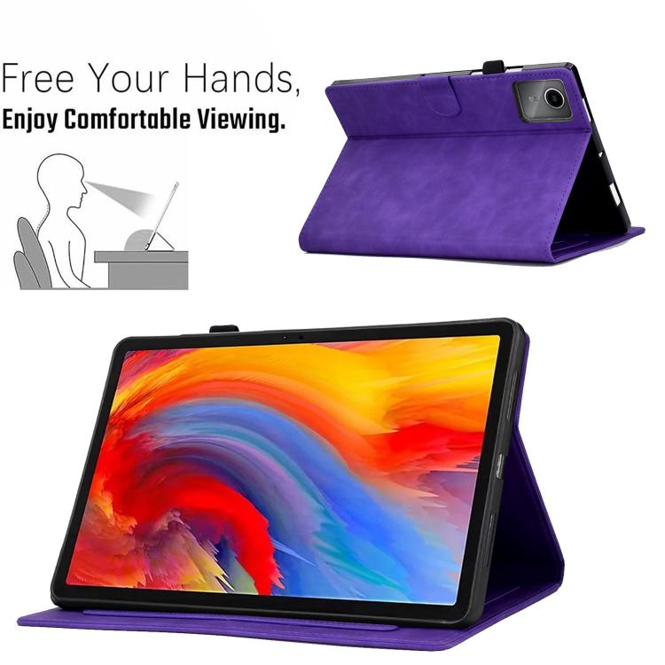 For Lenovo Xiaoxin Pad 11 2025 Peony Butterfly Embossed Leather Smart Tablet Case