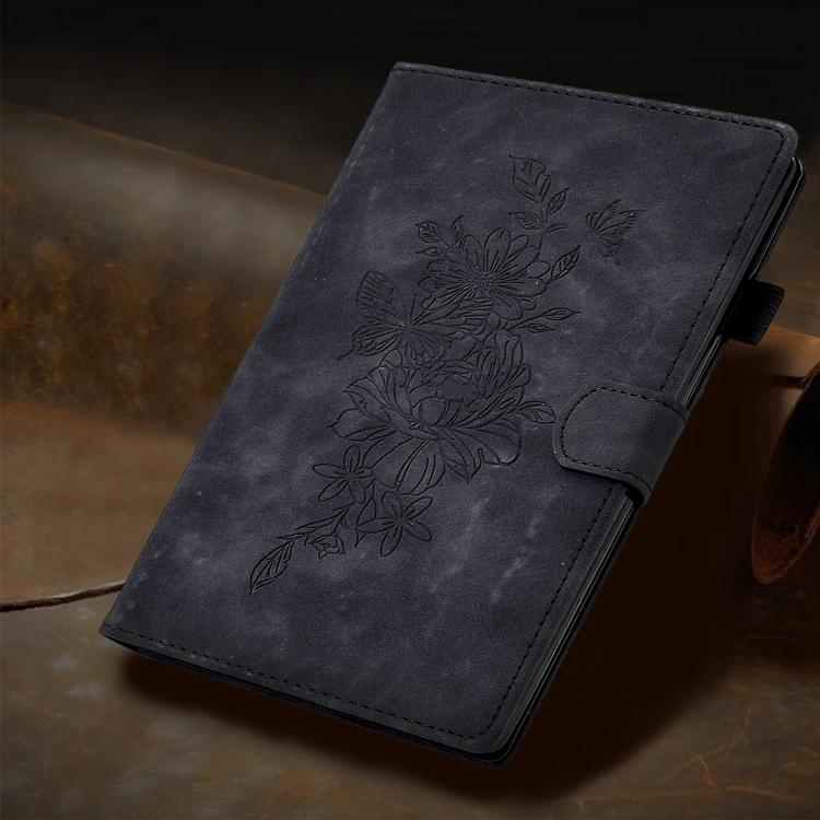 For Lenovo Xiaoxin Pad 11 2025 Peony Butterfly Embossed Leather Smart Tablet Case