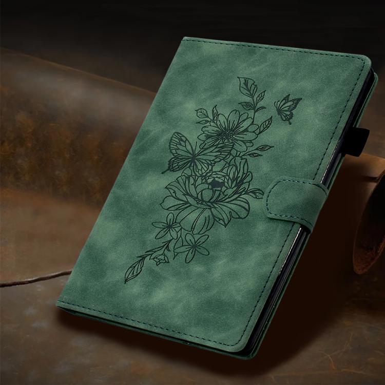 For Lenovo Xiaoxin Pad 12.1 2025 Peony Butterfly Embossed Leather Smart Tablet Case