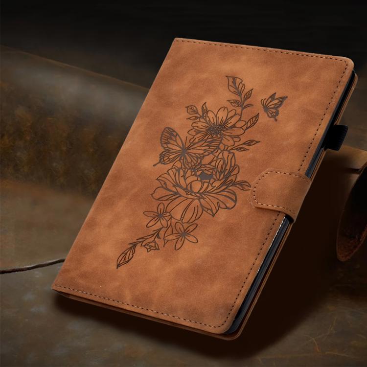 For Lenovo Xiaoxin Pad 12.1 2025 Peony Butterfly Embossed Leather Smart Tablet Case