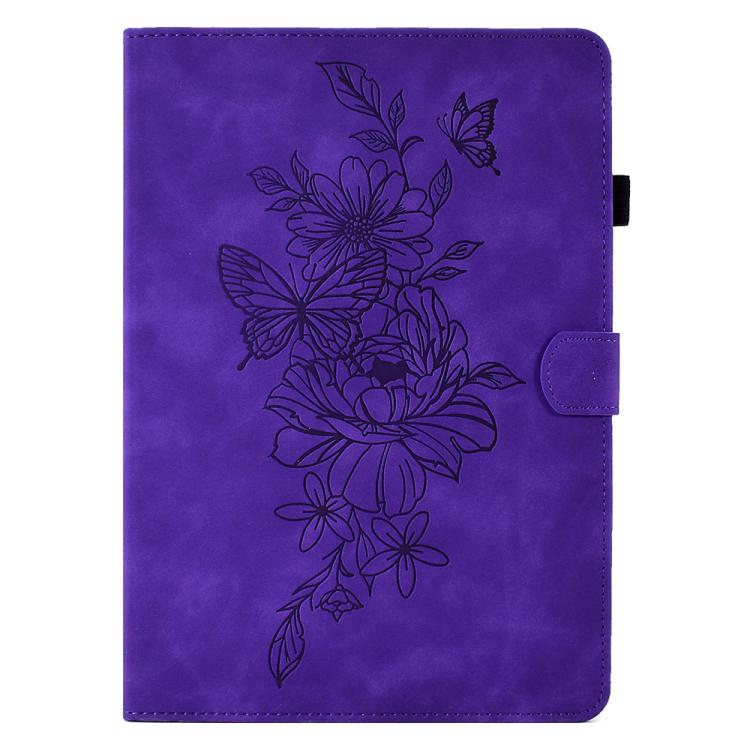 For Lenovo Xiaoxin Pad 12.1 2025 Peony Butterfly Embossed Leather Smart Tablet Case