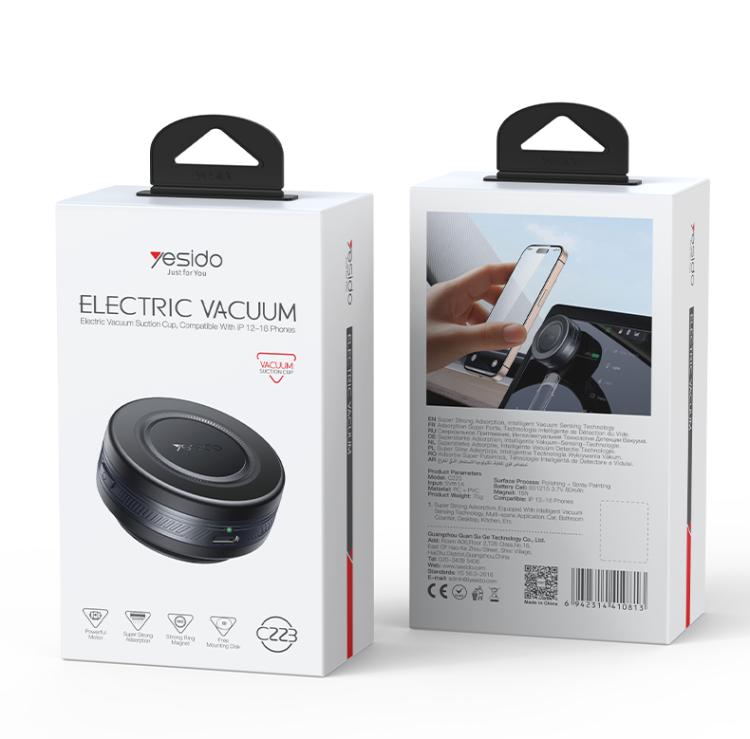 Yesido C223 Electric Vacuum Suction Cup MagSafe Car Mount - Black