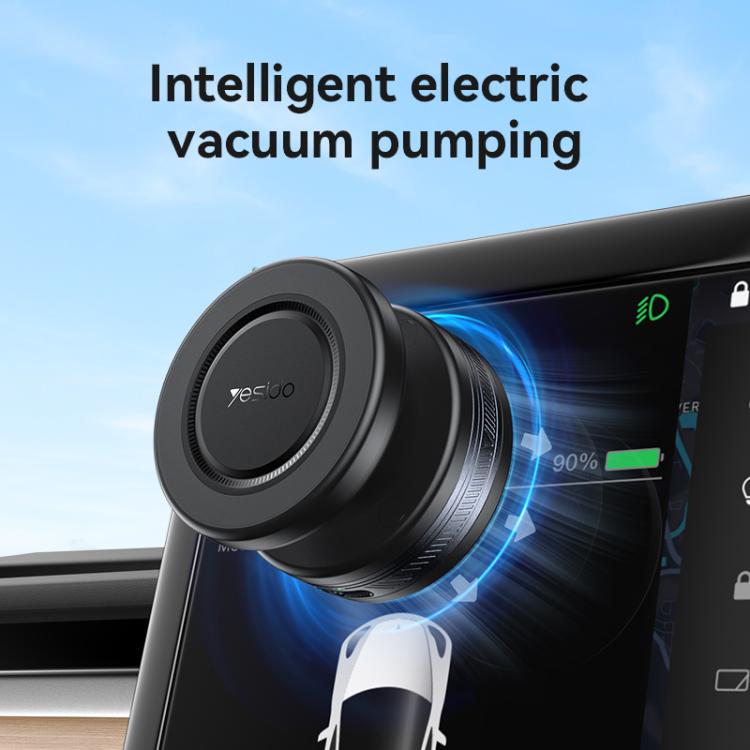 Yesido C224 Electric Vacuum Suction Cup MagSafe Car Mount with 360 Degree Rotating Base - Black