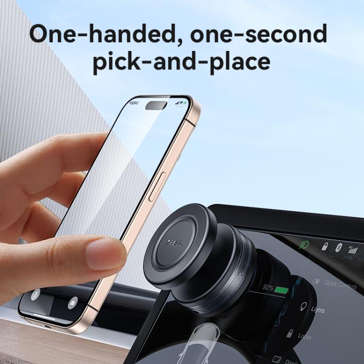 Yesido C224 Electric Vacuum Suction Cup MagSafe Car Mount with 360 Degree Rotating Base - Black