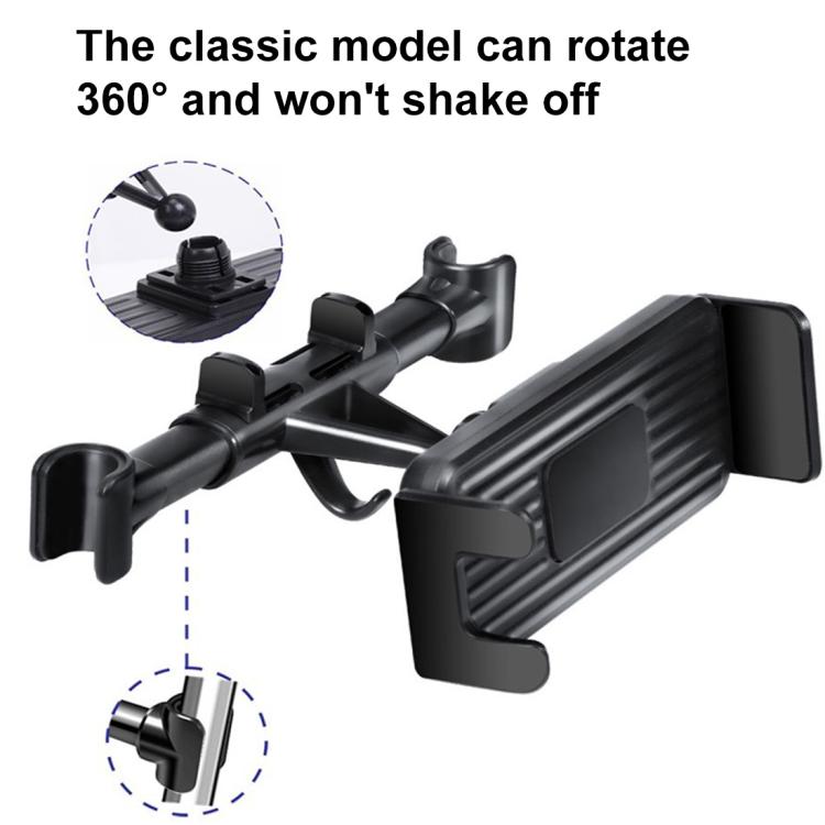 ZY-TZ04P Car Headrest Phone & Tablet Holder - Black