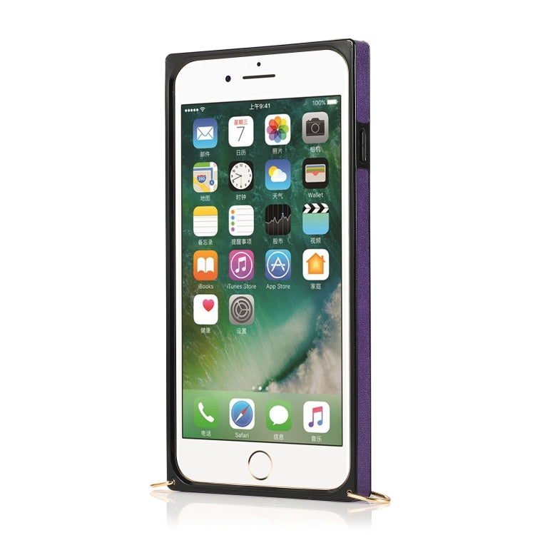 For iPhone 6 Plus Wrist Strap PU+TPU Shockproof Protective Case with Crossbody Lanyard & Holder & Card Slot