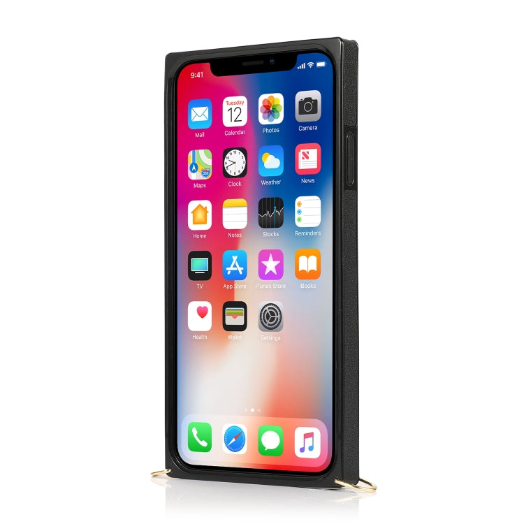 For iPhone X / XS Wrist Strap PU+TPU Shockproof Protective Case with Crossbody Lanyard & Holder & Card Slot