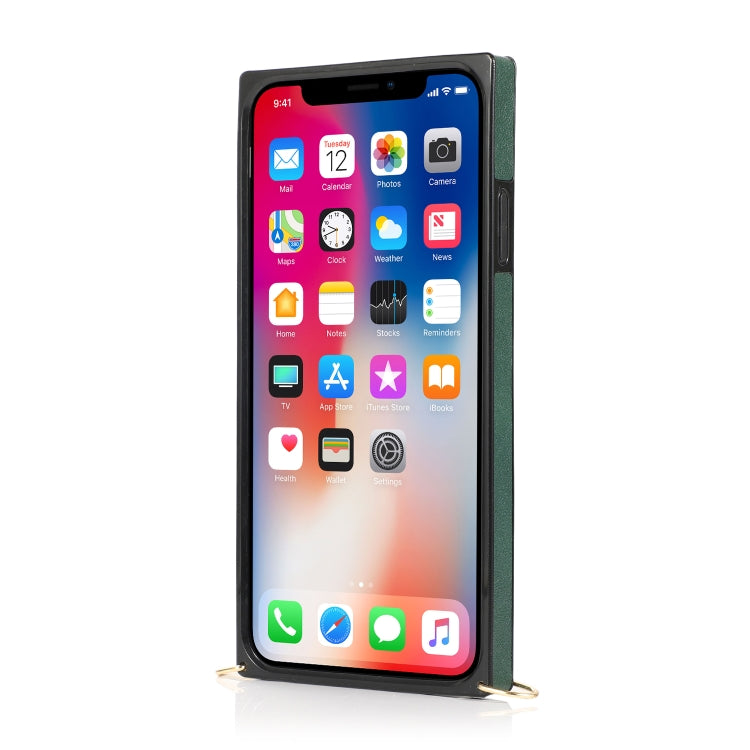 For iPhone X / XS Wrist Strap PU+TPU Shockproof Protective Case with Crossbody Lanyard & Holder & Card Slot