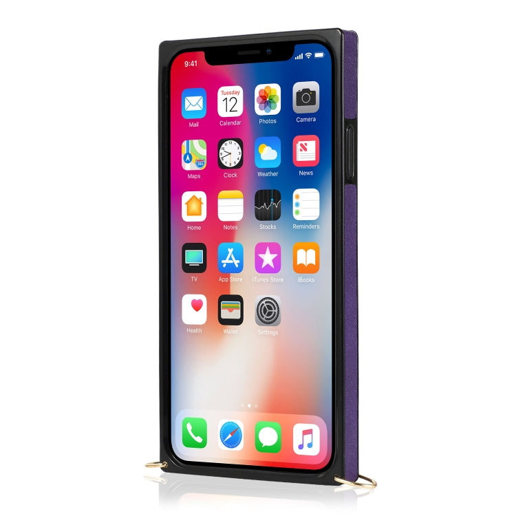 For iPhone X / XS Wrist Strap PU+TPU Shockproof Protective Case with Crossbody Lanyard & Holder & Card Slot