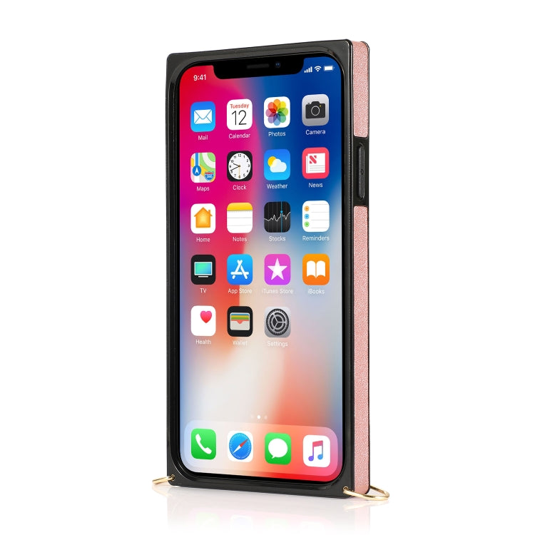 For iPhone 11 Wrist Strap PU+TPU Shockproof Protective Case with Crossbody Lanyard & Holder & Card Slot