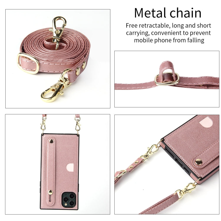 For iPhone 11 Pro Wrist Strap PU+TPU Shockproof Protective Case with Crossbody Lanyard & Holder & Card Slot