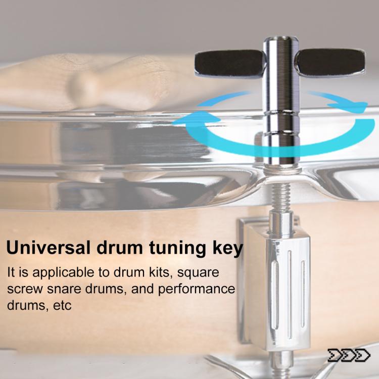 CT-826 T-shaped Square Hole Drum Key Universal Adjustment Wrench Tool for Drum Set - Silver