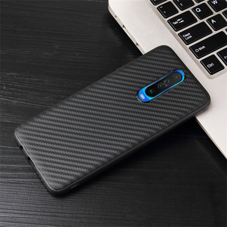 For Xiaomi Redmi K30 Carbon Fiber Texture TPU Protective Case(Black)