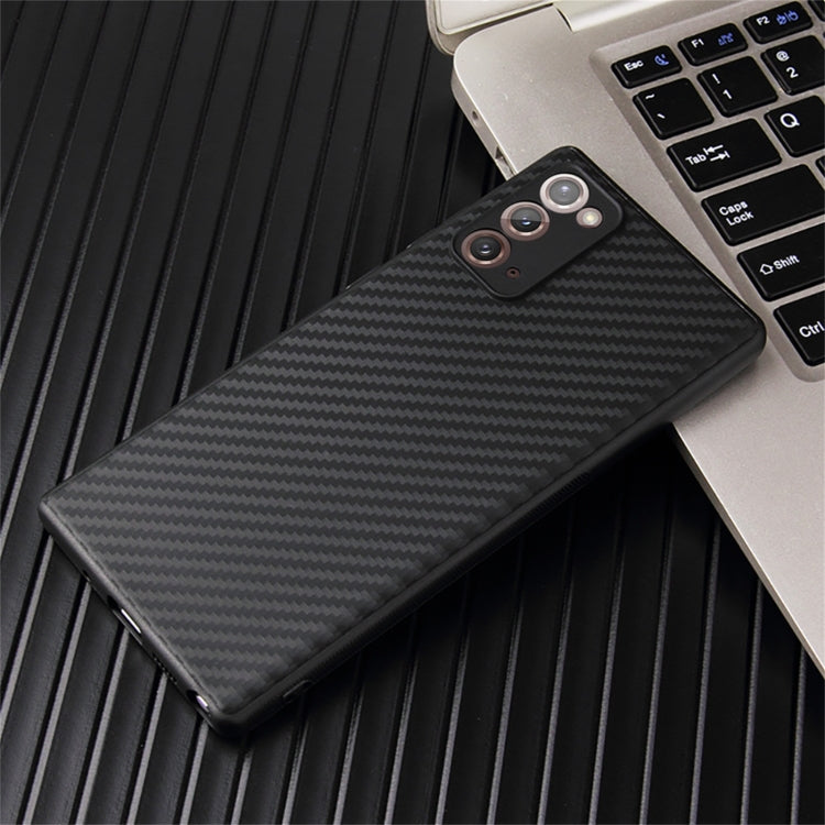 For Samsung Galaxy Note20 Carbon Fiber Texture TPU Protective Case(Black)