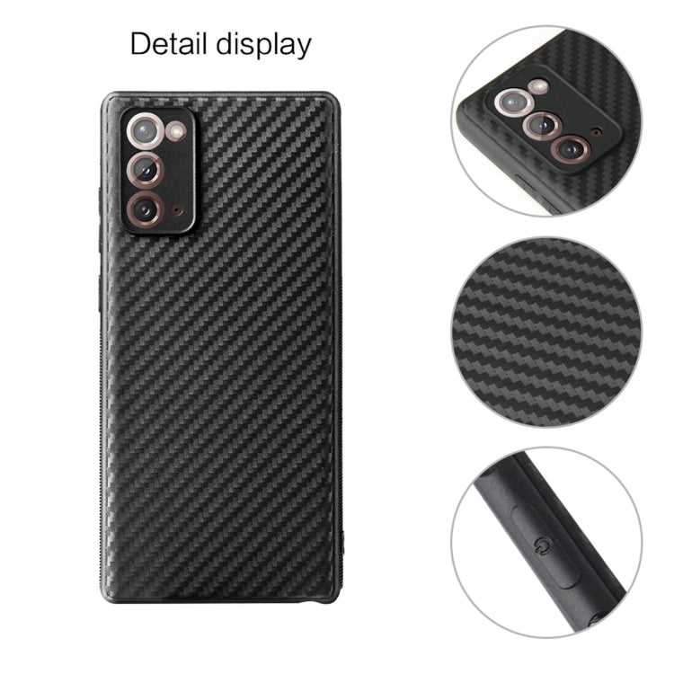 For Samsung Galaxy Note20 Carbon Fiber Texture TPU Protective Case(Black)