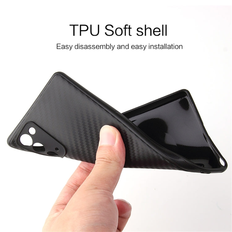 For Samsung Galaxy Note20 Carbon Fiber Texture TPU Protective Case(Black)