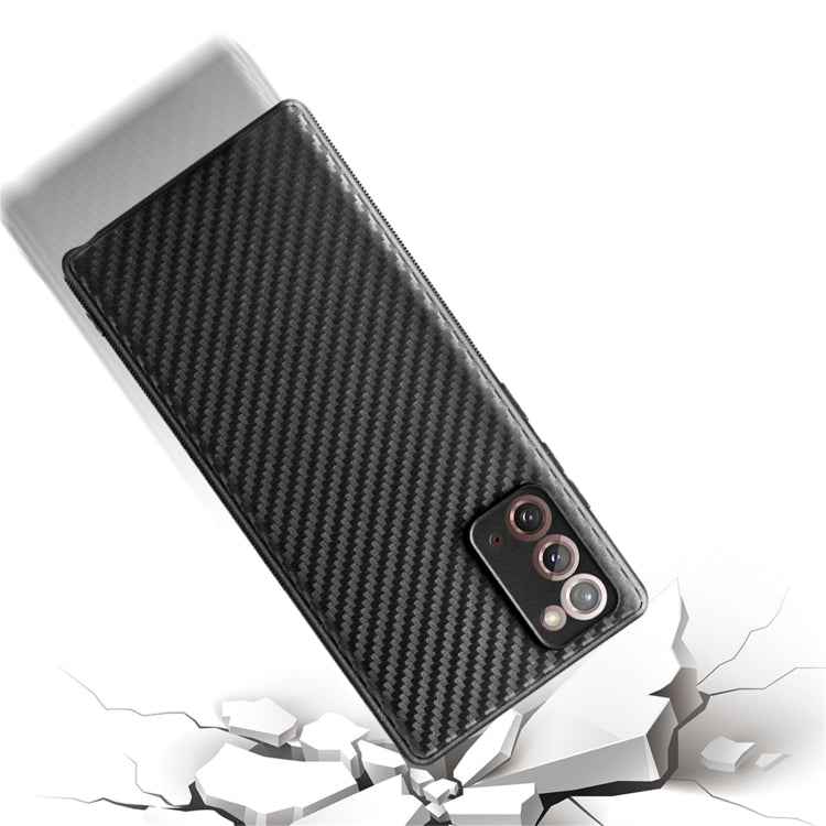 For Samsung Galaxy Note20 Carbon Fiber Texture TPU Protective Case(Black)
