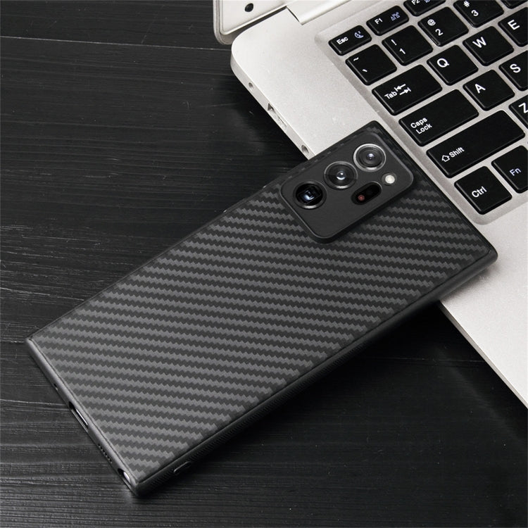 For Samsung Galaxy Note20 Ultra Carbon Fiber Texture TPU Protective Case(Black)