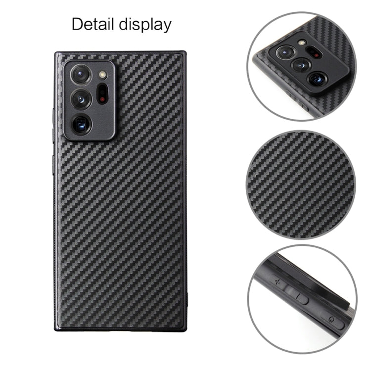 For Samsung Galaxy Note20 Ultra Carbon Fiber Texture TPU Protective Case(Black)