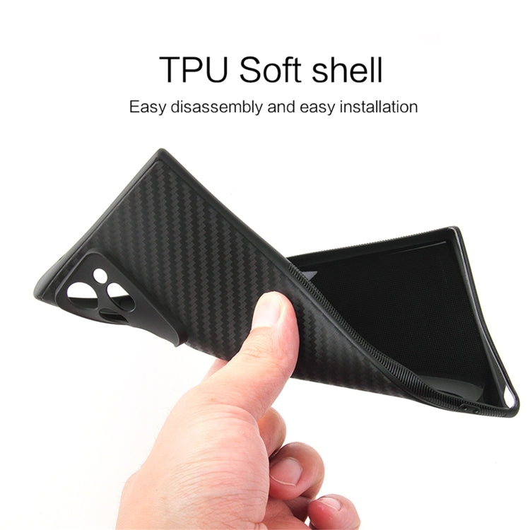 For Samsung Galaxy Note20 Ultra Carbon Fiber Texture TPU Protective Case(Black)
