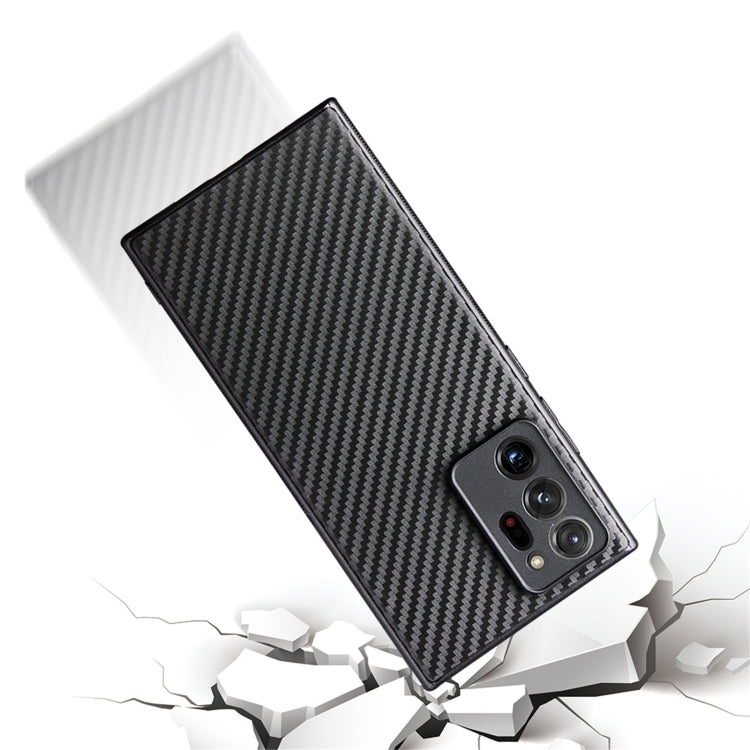 For Samsung Galaxy Note20 Ultra Carbon Fiber Texture TPU Protective Case(Black)