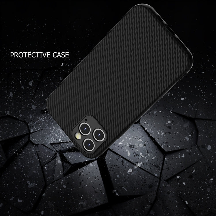 For iPhone 12 Pro Max Carbon Fiber Texture TPU Protective Case(Black)