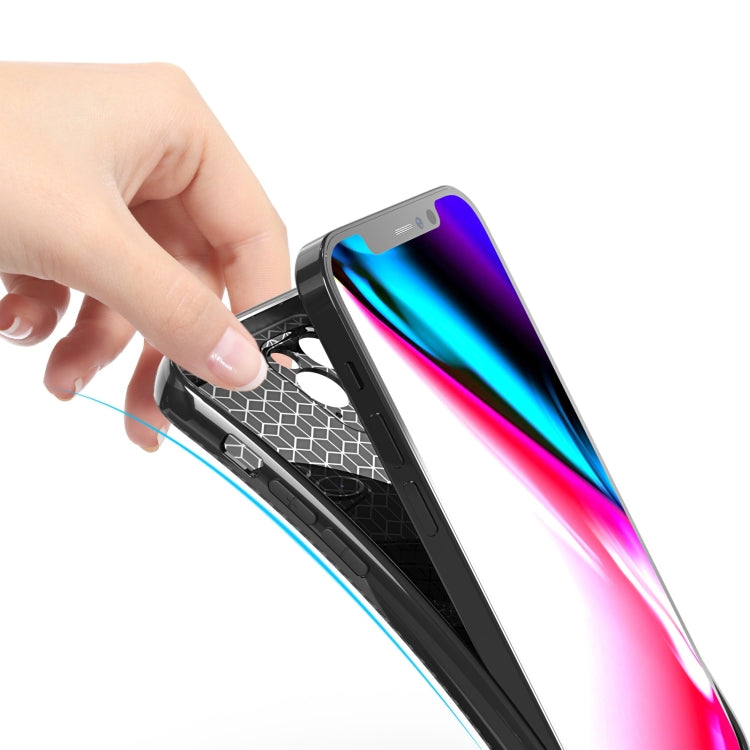 For iPhone 12 Pro Max Carbon Fiber Texture TPU Protective Case(Black)