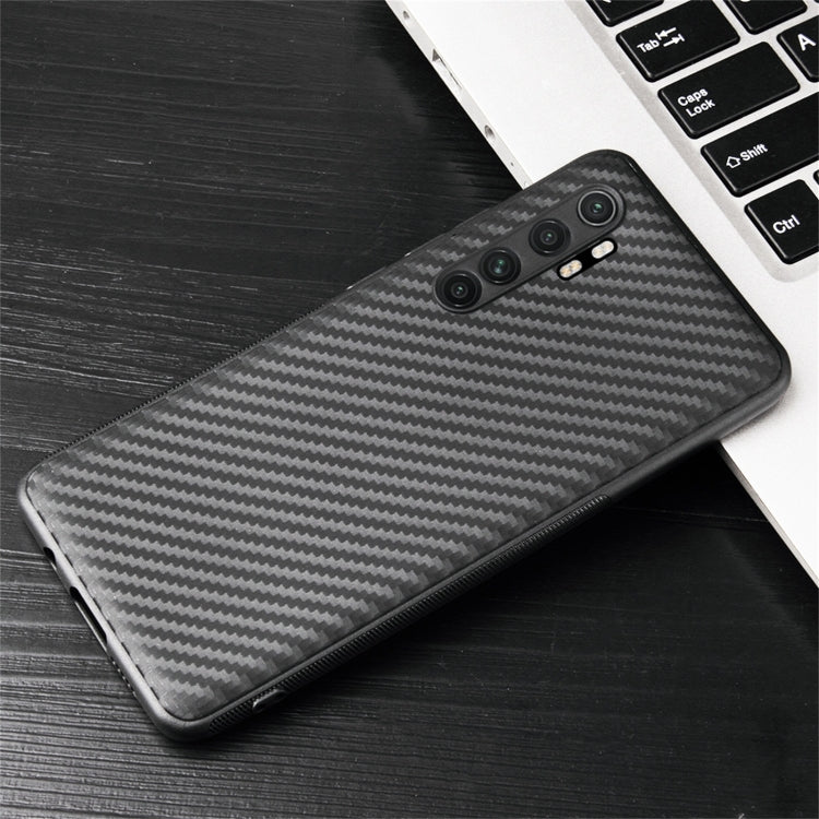 For Xiaomi Mi Note 10 Lite Carbon Fiber Texture TPU Protective Case(Black)