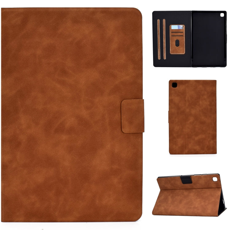 For Samsung Galaxy Tab A7 (2020) T500 Cowhide Texture Horizontal Flip Leather Case with Holder & Card Slots & Sleep / Wake-up