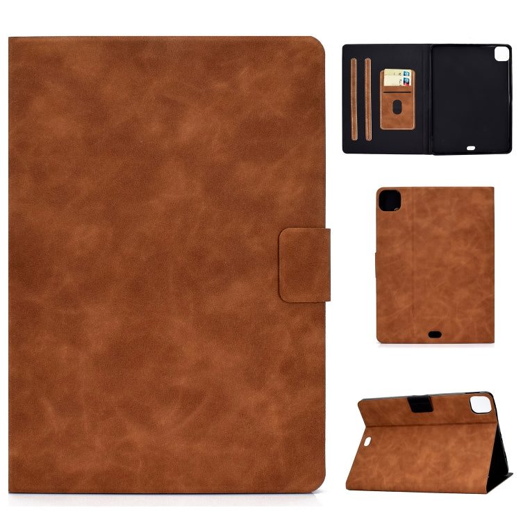 For iPad Air 2020 10.9 Cowhide Texture Horizontal Flip Leather Case with Holder & Card Slots & Sleep / Wake-up