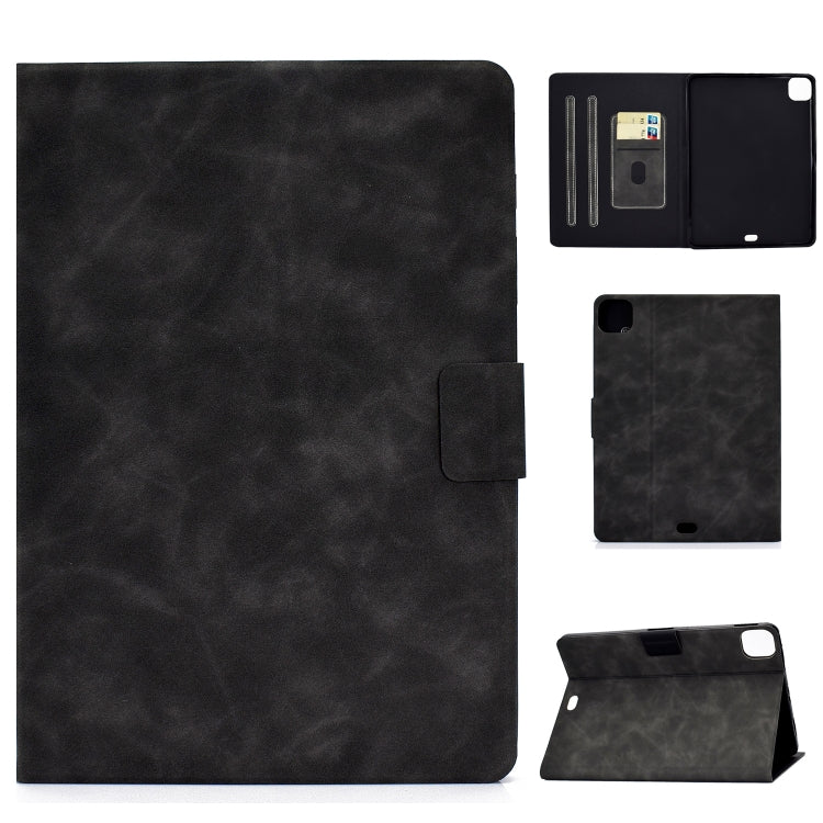 For iPad Air 2020 10.9 Cowhide Texture Horizontal Flip Leather Case with Holder & Card Slots & Sleep / Wake-up