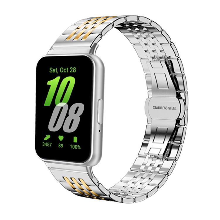 For Samsung Galaxy Fit3 SM-R390 xDfind Seven-bead Solid Stainless Steel Watch Band