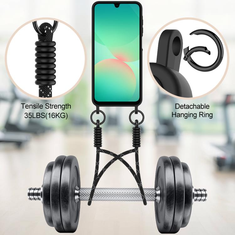 For Samsung Galaxy A36 5G / A56 5G Integrated Card Bag Solid Color Liquid Silicone Phone Case Gen2 with Short Lanyard