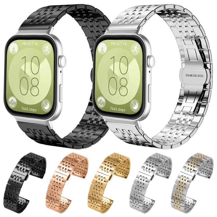 For Huawei Band 10 / 9 / 8 14mm xDfind Seven-bead Solid Stainless Steel Watch Band