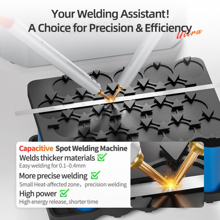 Qianli Macaron Ultra Capacitive Battery Spot Welding Machine for 0.1-0.4mm Thick Nickel Sheet, Plug:EU Plug