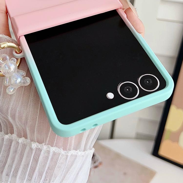 For Samsung Galaxy Z Flip7 5G Integrated Hinge Side Buckle MagSafe Skin Feel PC Phone Case with Strap