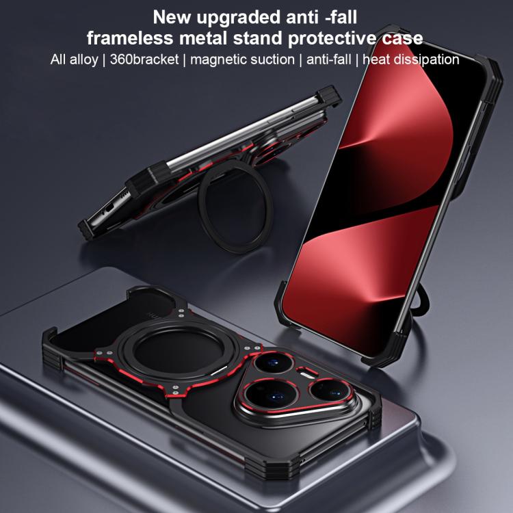 For Huawei Pura 80 Pro Mechanical Arm Borderless MagSafe Holder Metal Phone Case