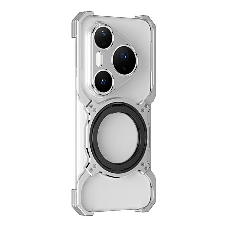 For Huawei Pura 80 Pro Mechanical Arm Borderless MagSafe Holder Metal Phone Case